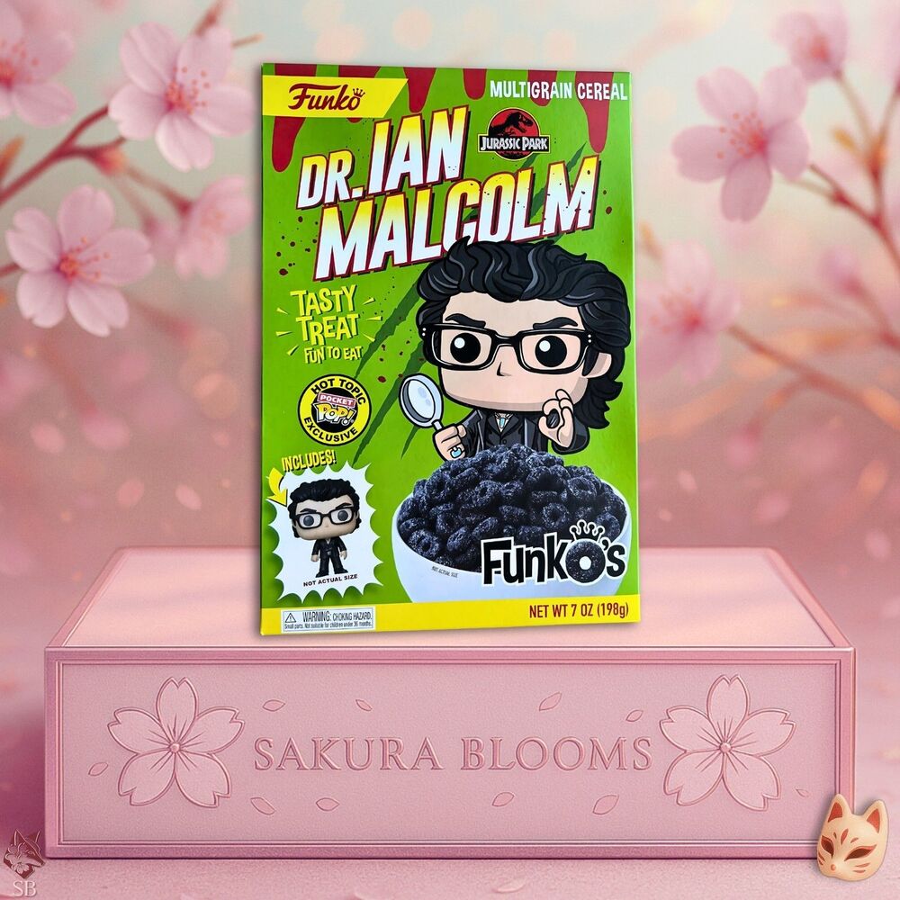 Funko Cereal Jurassic Park Dr. Ian Malcolm Hot Topic Exclusive Sealed Vaulted